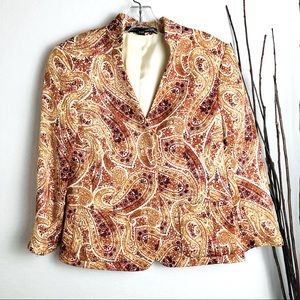 Ellen Tracy | Paisley Snap Button Blazer